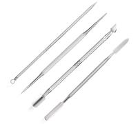 Ensemble de 4 pièces Pédicure Outils, Lève-ongles à double extrémité,pour nettoyeur sous les ongles