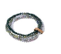 Ensemble De 4 Pièces Perles Verre À Facettes, Bracelet Extensible For Femmes Et Hommes, Cristal Multicolores, Corde Élastique, Bijoux Faits La Main(Style 4)