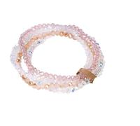 Ensemble De 4 Pièces Perles Verre À Facettes, Bracelet Extensible For Femmes Et Hommes, Cristal Multicolores, Corde Élastique, Bijoux Faits La Main(Style 2)