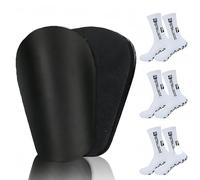 Ensemble de 4 Pièces Protège-Tibias de Football avec Manches et Chaussettes de Foot, Protege Tibia, Chaussette Antidérapante, Chaussette Protege Tibia Foot, Chaussettes Grip