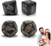 Ensemble de 4 pièces - Set de dés de Bureau Noirs Multifonction - Outil de Divertissement pour fêtes - Cadeau créatif