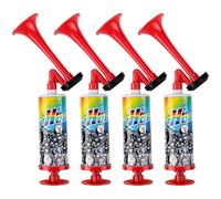 Ensemble de 4 Pièces Trompette Supporter Manuel Corne de Brume Puissant et Portable Vuvuzela Idéal pour Les Percussions Les Matchs Football la Coupe du Monde et Fêtes Corne Musique Portable Rouge