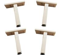 Ensemble de 4 pieds de meuble réglables, pieds de support de planche en forme de T, raccords de cadre de lit de remplacement en pin avec vis, couleur bois d'origine (18 cm/7,1 pouces)(27cm/10.6in)