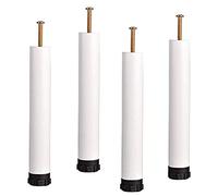 Ensemble de 4 Pieds de Meubles Blancs réglables en Hauteur, Filetage 22 mm, Pieds de Support cylindriques pour sommier, supportant Une Charge de 400 kg, 30 cm.