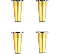 Ensemble de 4 pieds pour meubles en métal Pied conique pour meubles, Alliage d'aluminium Finition nickel brossé Socle de canapé Pieds de canapé réglables en acier inoxydable (or sable/arg