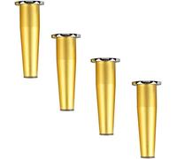 Ensemble de 4 pieds pour meubles en métal Pied conique pour meubles, Alliage d'aluminium Finition nickel brossé Socle de canapé Pieds de canapé réglables en acier inoxydable (or sable/arg