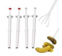 Ensemble de 4, pince à cornichons de luxe en acier inoxydable et en plastique, pince à cornichons de luxe, fourchette de pot pour la cuisine, olive alimentaire