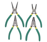 Ensemble de 4 pinces à circlips, pinces à anneaux élastiques avec embouts internes et externes droits et coudés, mini outils manuels de 6 pouces pour la réparation de montres, la