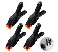 Ensemble de 4 Pinces à Ressort avec Force de Serrage Élevée, pinces à ressort en nylon robuste, pince serre joint avec mobiles mâchoires, Pinces à Ressort Polyvalentes pour Bricolage et Menuiserie