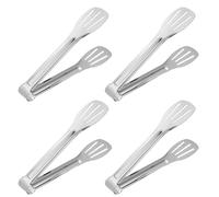 Ensemble de 4 pinces de cuisine en acier inoxydable, pinces à pâtisserie de 18 cm, antidérapantes, pour barbecues, salades, pâtisserie et réunions de famille