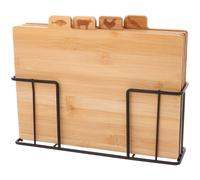 ENSEMBLE DE 4 PLANCHES À CUISINE EN BAMBOU SUR SUPPORT 259004