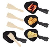 Ensemble De 4 PoêLes À Raclette Au Fromage, Poêlons 4 Pièces Revêtement Antiadhésif Raclette Set Avec 4 Pelle En Bois Portable Plateau De Cuisson Pour Fromage Fondu Oeuf Frit