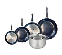 Ensemble de 4 Poêles de cuisson 20, 24, 28 et 32 cm et 1 faitout 24 cm Prima Brillant Elo