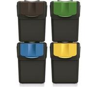 Ensemble de 4 poubelles de tri Keden SORTI BOX 4x20l - noir recyclage Noir G