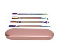Ensemble de 4 Poussoirs à Ongles en Acier Inoxydable, Outils pour Cuticules à Double extrémité, Dissolvant de Peaux Mortes pour Manucure et Pédicure, Léger et Compact, Outils de