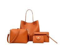 Ensemble De 4 Sacs À Main Pour Femme - Collection De Sacs À Main En Cuir, Fourre-tout À Bandoulière | Sac Souples Horizontaux, Design Tridimensionnel, Organisateur De Poche À Fermeture Éclair, Rangem