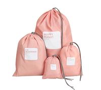 Ensemble de 4 Sacs de Rangement en Nylon Imperm Able avec Cordon de Serrage L gers R utilisables Color s et en Diff rentes Tailles