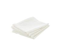 Atmosphera - Ensemble de 4 serviettes de table CHAMBRAY - 40 x 40 cm - Blanc - Chambray