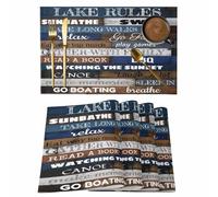 Ensemble de 4 Sets de Table, Style Vintage, lavables et faciles à Nettoyer, avec des Mots et des Lettres Amusantes. Idéal pour l'intérieur et l'extérieur, ce Set de Table imperméable est Parfait pour