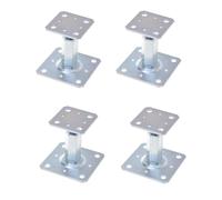 Ensemble De 4 Support De Poteau 110x80mm Réglable En Hauteur Pour Vissage
