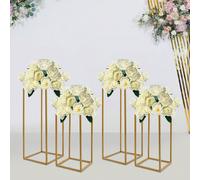 Ensemble de 4 supports à fleurs pour mariage, supports de 40 et 60 cm de haut, centres de table pour fêtes, célébrations, cérémonies, anniversaires, faciles à assembler DescriptionUne célébration de m