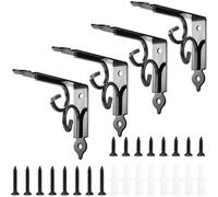 Ensemble de 4 supports d'angle rétro en fer épais avec vis, robustes et décoratifs muraux forme L pour Salon Chambre charges lourdes(250x164mm)