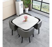 Ensemble de 4 tables basses élégantes et chaises pour salle à manger, balcon, salon, bureau, réception, meubles modernes pour la maison et le bureau