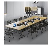 Ensemble de 4 tables de conférence pliantes modernes - Tables rectangulaires de 160 cm pour salles de formation avec roulettes silencieuses - Mobilier de bureau et de salle de classe peu enc