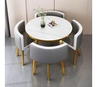 Ensemble de 4 tables de salle à manger carrées pour 4 meubles modernes et minimalistes peu encombrants - Table et chaises pratiques pour les petits espaces - Café, cuisine, salle de réunion, maison
