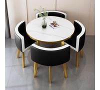 Ensemble de 4 tables de salle à manger carrées pour 4 meubles modernes et minimalistes peu encombrants - Table et chaises pratiques pour les petits espaces - Café, cuisine, salle de réunion, maison