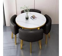 Ensemble de 4 tables de salle à manger carrées pour 4 meubles modernes et minimalistes peu encombrants - Table et chaises pratiques pour les petits espaces - Café, cuisine, salle de réunion, maison