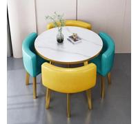 Ensemble de 4 tables de salle à manger carrées pour 4 meubles modernes et minimalistes peu encombrants - Table et chaises pratiques pour les petits espaces - Café, cuisine, salle de réunion, maison