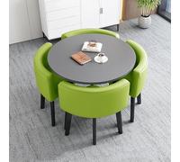 Ensemble de 4 tables de salle à manger rondes avec 4 chaises - Meuble élégant pour cuisine, chambre à coucher, salon - Table à manger compacte 15,80 x 80 x 75 cm pour petits espaces
