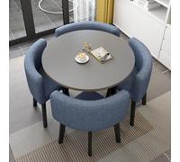 Ensemble de 4 tables de salle à manger rondes avec chaises - Élégante table peu encombrante pour cafés et salons, idéale pour les repas d'affaires
