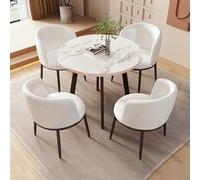 Ensemble de 4 tables de salle à manger rondes modernes pour la maison, la cuisine, les petits espaces, le petit déjeuner et l'appartement
