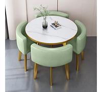 Ensemble de 4 tables de salle à manger rondes pour bureau, réception, bureau, hôtel, hall d'entrée, chambre à coucher, balcon, bibliothèque, salon, café, table et chaise (couleur claire)