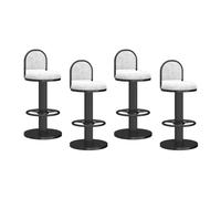 Ensemble de 4 tabourets de bar en velours pivotants à 360° et réglables en hauteur, avec repose-pieds et dossier, pour îlot de cuisine ou salle à manger. Idéal pour un coin repas ou un petit-déjeuner