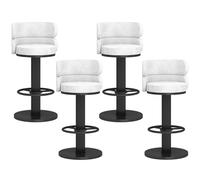 Ensemble de 4 tabourets de Bar pivotants Modernes, réglables en Hauteur, en Velours, for comptoir de Cuisine, Salle à Manger ou îlot Central.