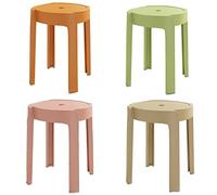 Ensemble de 4 tabourets d'empilement en Plastique Modernes, chaises de Barre de Nidification Rondes avec Coussinets antidérapants et Support de Forme X, idéal pour la Maison, la Cuisine, Le Bureau