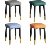 Ensemble De 4 Tabourets Empilables, Tabouret De Bar Empilable Carré avec Coectio en Forme De X Et Coussinets De Pied Ati-Slip Tabouret Empilé en Métal De Couleur Assortie avec S, A