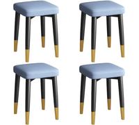 Ensemble De 4 Tabourets Empilables, Tabouret De Bar Empilable Carré avec Coectio en Forme De X Et Coussinets De Pied Ati-Slip Tabouret Empilé en Métal De Couleur Assortie avec S, Blue