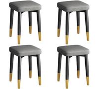 Ensemble De 4 Tabourets Empilables, Tabouret De Bar Empilable Carré avec Coectio en Forme De X Et Coussinets De Pied Ati-Slip Tabouret Empilé en Métal De Couleur Assortie avec S, Grey