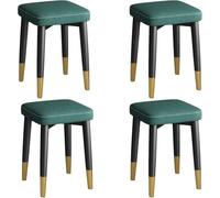 Ensemble De 4 Tabourets Empilables, Tabouret De Bar Empilable Carré avec Coectio en Forme De X Et Coussinets De Pied Ati-Slip Tabouret Empilé en Métal De Couleur Assortie avec S, Green