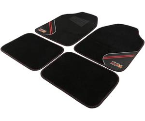 Ensemble de 4 Tapis Red Bull Racing en PVC et Tapis Noir/Rouge pour Voitures, Confortables et résistants à la saleté, Dimensions 66,5 cm x 45 cm