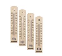 Ensemble de 4 Thermomètres intérieur et extérieur en bois Fackelmann Tecno