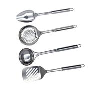 Ensemble de 4 ustensiles de cuisine en inox louche écumoire spatule et cuillère Fackelmann Elemental