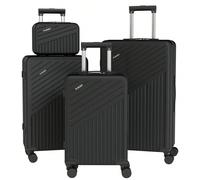 Ensemble de 4 valises rigides en ABS, comprenant des valises de tailles S, M, L et XL, équipées d'une poignée rétractable en gel et de 4 roues à roulement fluide ; valises de voyage durables et légère
