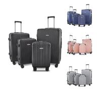Ensemble de 4 valises Trolley KAYLA coque rigide 4 roues pivotantes - Rose - MEDIA WAVE STORE