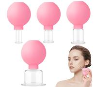 Ensemble de 4 ventouses en verre et silicone, ensemble de ventouses pour le visage, aspiration sous vide massage pour le corps, le visage, les jambes, les bras, le dos, les épaules, styl
