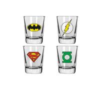 Ensemble De 4 Verres À Shot En Verre DC COMICS Licence Officielle SD TOYS